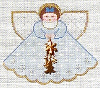 click here to view larger image of Winter Holiday Angel w/Charms (hand painted canvases)