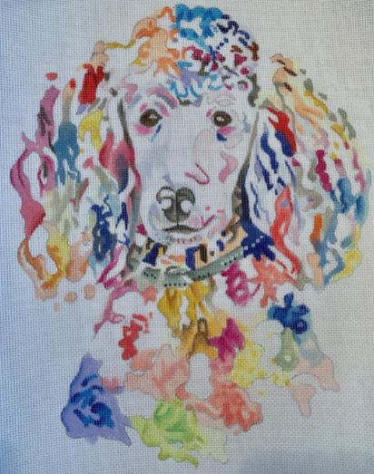 click here to view larger image of Poodle (hand painted canvases)