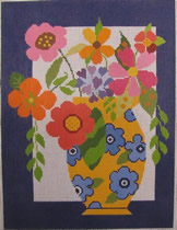 click here to view larger image of Flowers in Yellow Vase (hand painted canvases)