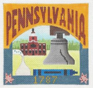 click here to view larger image of Postcard - Pennsylvania (hand painted canvases)