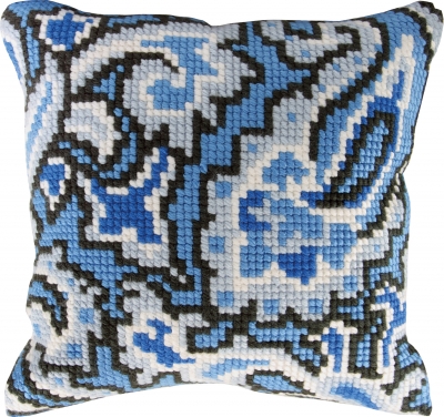 click here to view larger image of Blue Design Pillow (needlepoint kits)