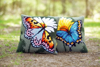 click here to view larger image of Butterfly and Yellow Flower Cushion (Right) (needlepoint kits)