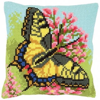 click here to view larger image of Butterfly Cushion (needlepoint kits)