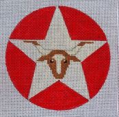 click here to view larger image of Texas Ornament - Longhorn (hand painted canvases)