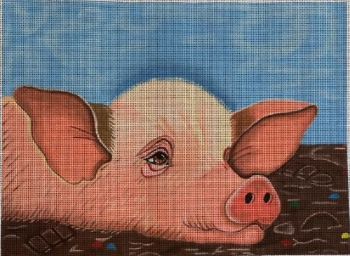 click here to view larger image of Happy as a Pig in Chocolate! (hand painted canvases)