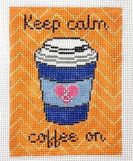 click here to view larger image of Keep Calm and Coffee On (hand painted canvases)