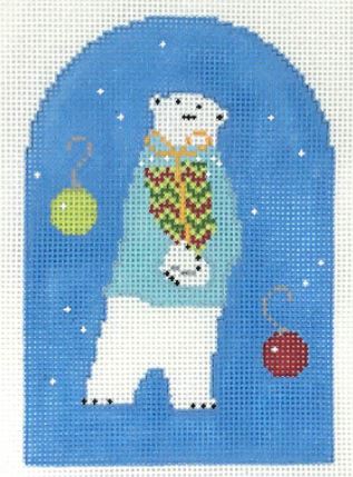 click here to view larger image of Polar Bear/Blue Sweater (hand painted canvases)