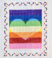click here to view larger image of Rainbow Stamp (hand painted canvases)