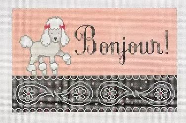 click here to view larger image of French Poodle Bonjour! (hand painted canvases)