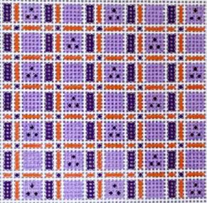click here to view larger image of Purple/Orange Plaid (hand painted canvases)