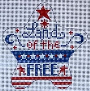 click here to view larger image of Land of the Free Star (hand painted canvases)