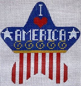 click here to view larger image of I Love America Star (hand painted canvases)