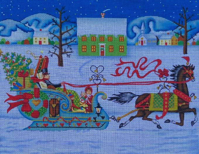 click here to view larger image of Christmas Sleigh (hand painted canvases)