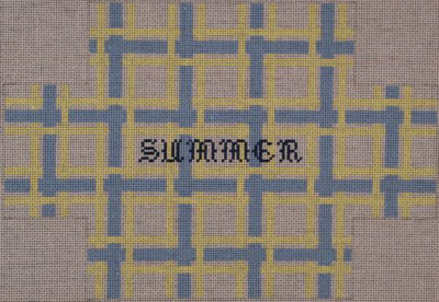 click here to view larger image of Summer/Blue Brick Cover (hand painted canvases)