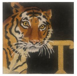 click here to view larger image of Golden Letters - T for Tiger (hand painted canvases)