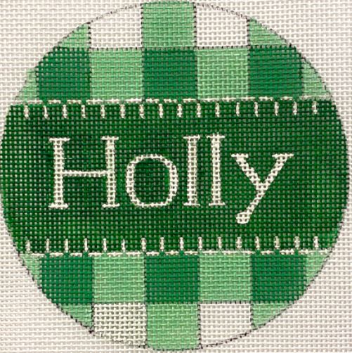 click here to view larger image of Green Gingham - Holly (hand painted canvases)