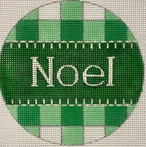 click here to view larger image of Green Gingham - Noel (hand painted canvases)