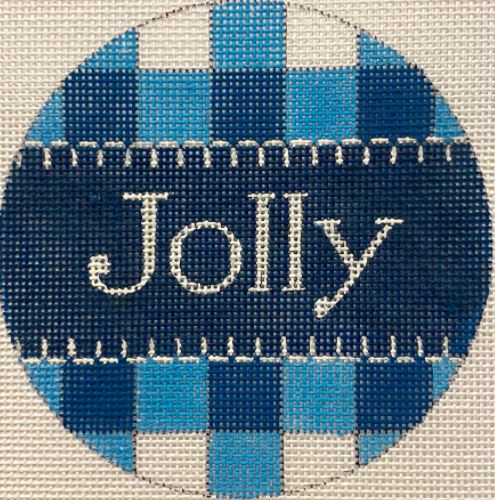 click here to view larger image of Navy Gingham - Jolly (hand painted canvases)