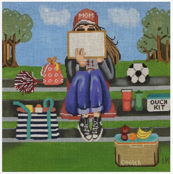 click here to view larger image of Stitching Girl - Soccer Mom (hand painted canvases)
