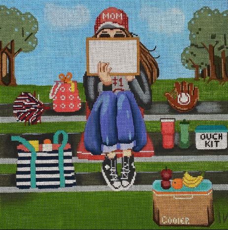 click here to view larger image of Stitching Girl - Baseball Mom (hand painted canvases)