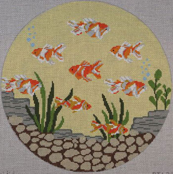 click here to view larger image of Round Fish   (hand painted canvases)