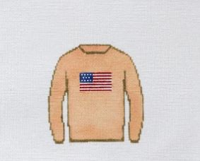 click here to view larger image of American Flag Sweater (hand painted canvases)