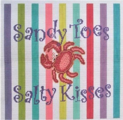 click here to view larger image of Crab - Sandy Toes Salty Kisses (hand painted canvases)