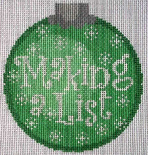 click here to view larger image of Making a List - Green (hand painted canvases)