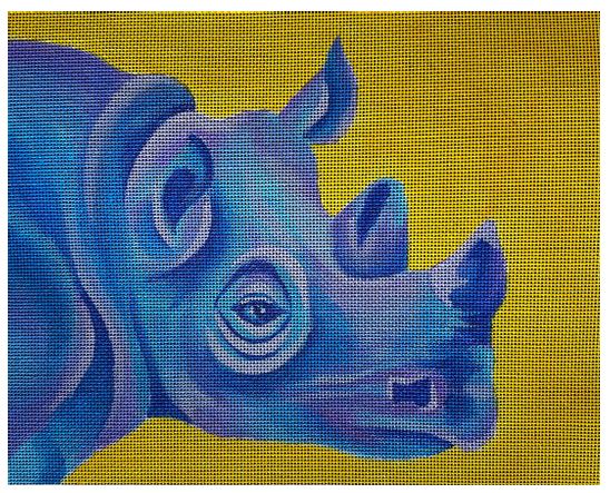 click here to view larger image of Blue and Yellow Rhino (hand painted canvases)