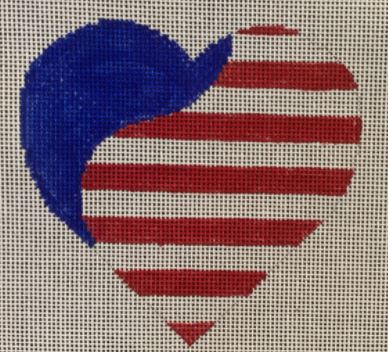 click here to view larger image of Heart - American Flag (hand painted canvases)