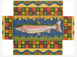 click here to view larger image of Trout Brick Cover   (hand painted canvases)