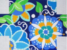 click here to view larger image of Blue Pinwheel Brick Cover  (hand painted canvases)