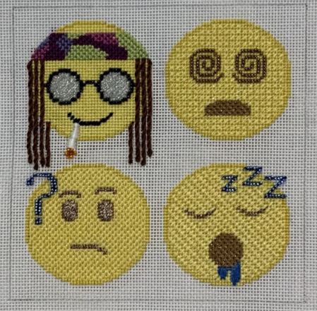 click here to view larger image of Emoji - Dazed and Confused   (hand painted canvases)