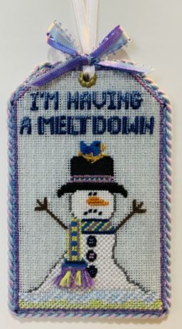 click here to view larger image of Snowman Meltdown Tag (hand painted canvases)