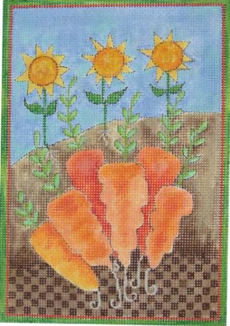 click here to view larger image of Sunflowers and Carrots (hand painted canvases)