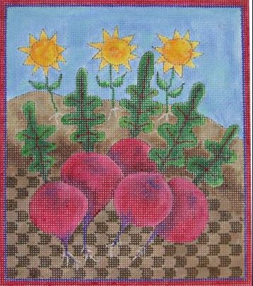 click here to view larger image of Sunflowers and Beets (hand painted canvases)