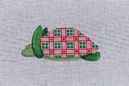 click here to view larger image of Turtle w/Plaid (hand painted canvases)