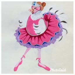 click here to view larger image of Rooster - Ballerina (hand painted canvases)