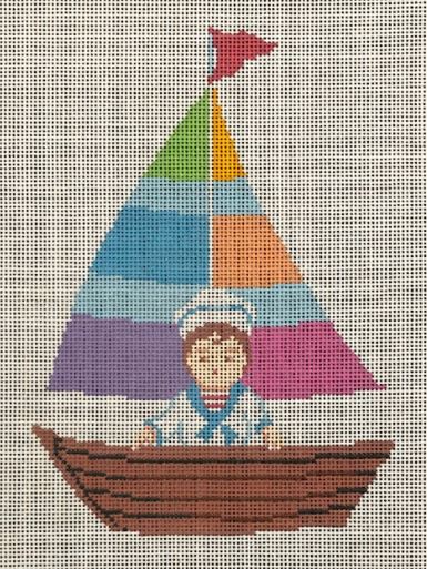 click here to view larger image of Boy in Boat (hand painted canvases)