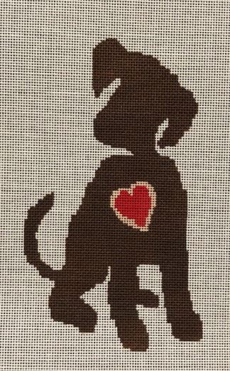 click here to view larger image of Puppy w/Heart (hand painted canvases)