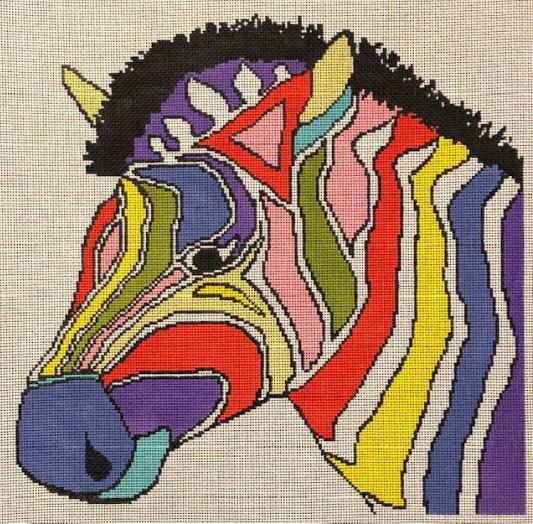 click here to view larger image of Colorful Zebra (hand painted canvases)