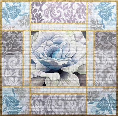 click here to view larger image of Blue Rose Collage (hand painted canvases)