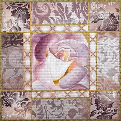 Light Pink Rose Collage hand painted canvases 