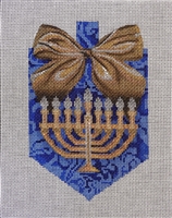 click here to view larger image of Dreidel Menorah Ornament  (hand painted canvases)