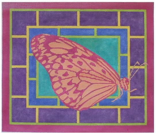 click here to view larger image of Pink/Orange Butterfly (hand painted canvases)
