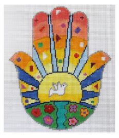 click here to view larger image of HAMSA - Pastel/Rainbow (hand painted canvases)