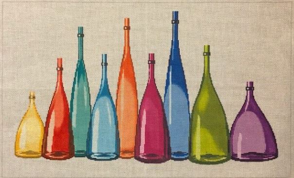 click here to view larger image of Bottles (hand painted canvases)