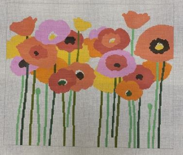 click here to view larger image of Poppies Pink/Orange (hand painted canvases)
