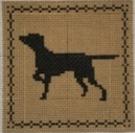 click here to view larger image of Pointer (black on tan) (hand painted canvases)