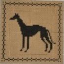 click here to view larger image of Greyhound (black on tan) (hand painted canvases)